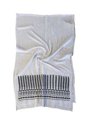 Light Grey Hand Embroidered Scarf
