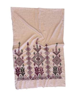 Pink Heavily Embroidered Scarf