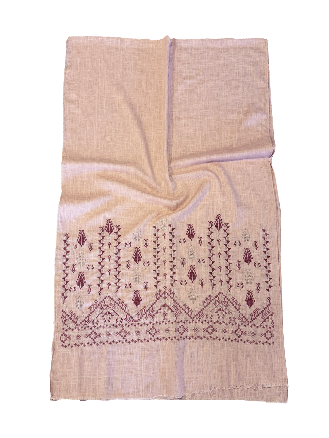 Light Pink Hand Embroidered Scarf