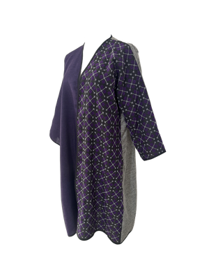 Nadia Dajani x UNHCR Purple and Grey Hand Embroidered Abaya