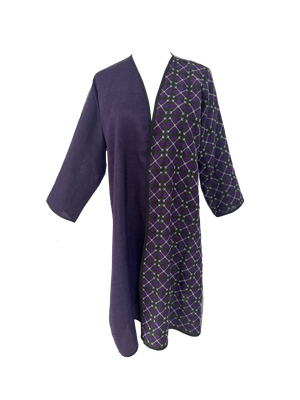 Nadia Dajani x UNHCR Purple and Grey Hand Embroidered Abaya