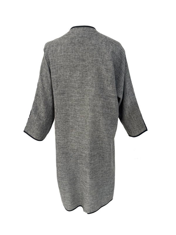 Nadia Dajani x UNHCR Grey and Purple Hand Embroidered Abaya