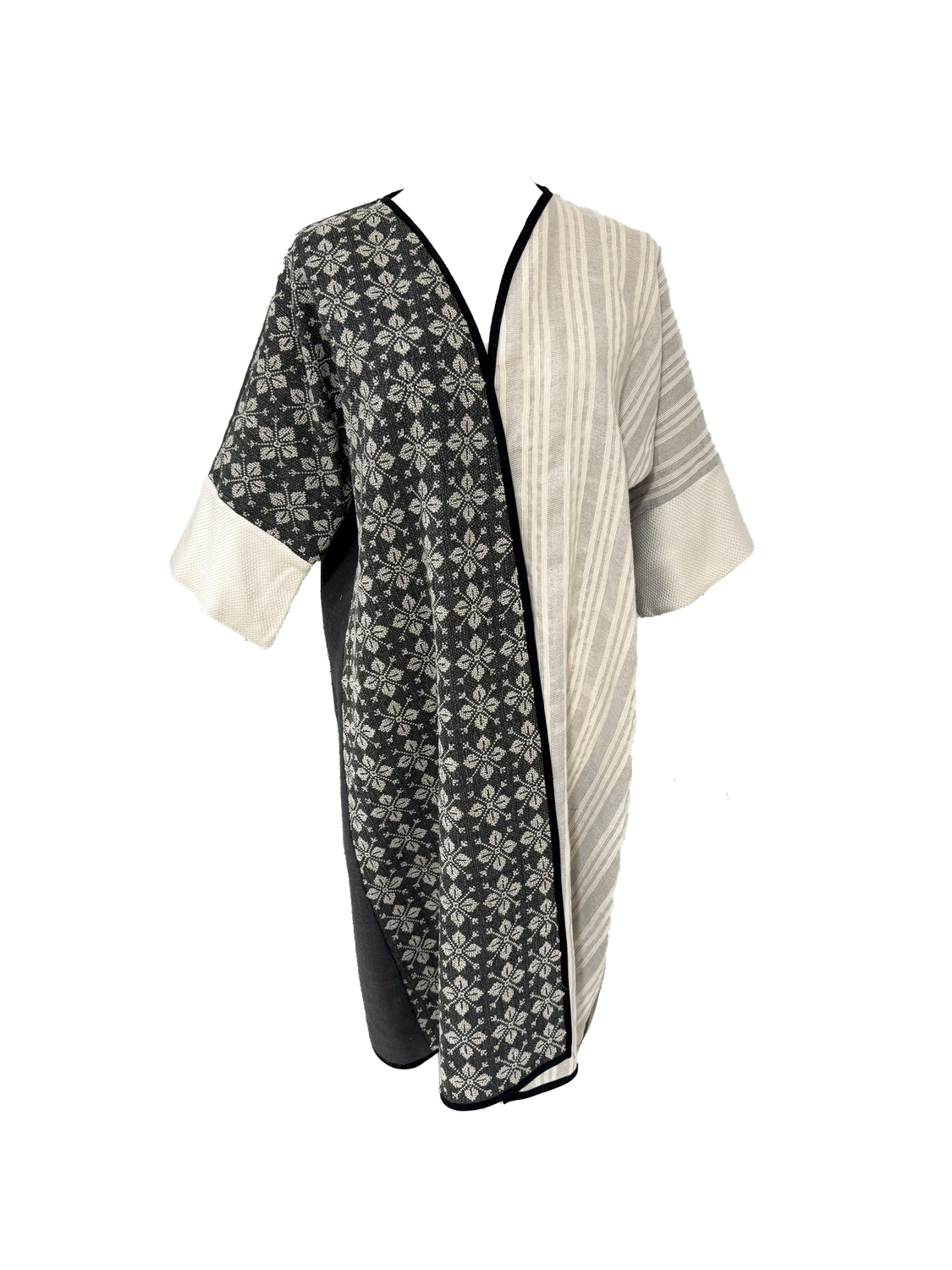 Nadia Dajani x UNHCR Striped Hand Embroidered Abaya
