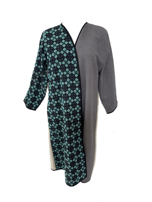 Nadia Dajani x UNHCR Teal Hand Embroidered Abaya