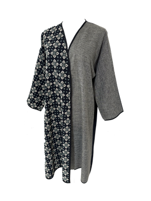 Nadia Dajani x UNHCR Baby Blue and White Hand Embroidered Abaya