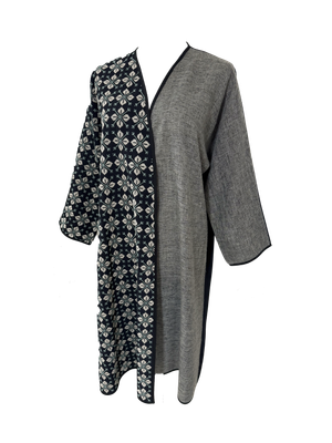 Nadia Dajani x UNHCR Baby Blue and White Hand Embroidered Abaya