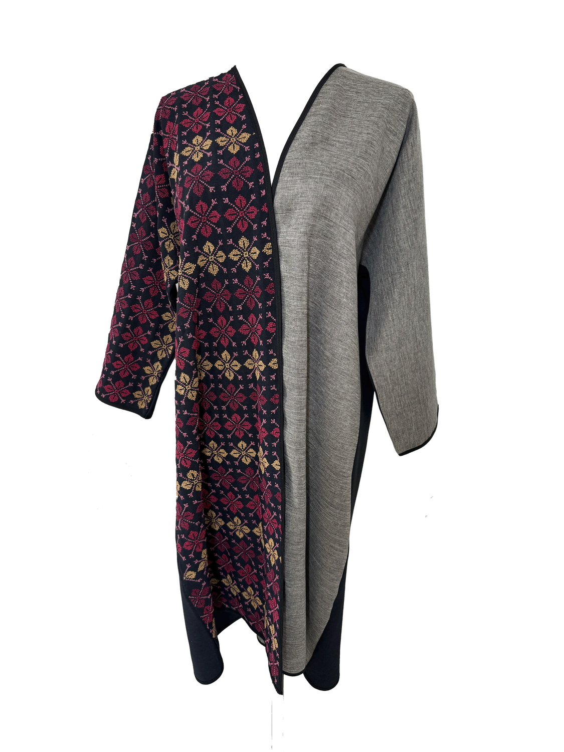 Nadia Dajani x UNHCR Red and Mustard Hand Embroidered Abaya