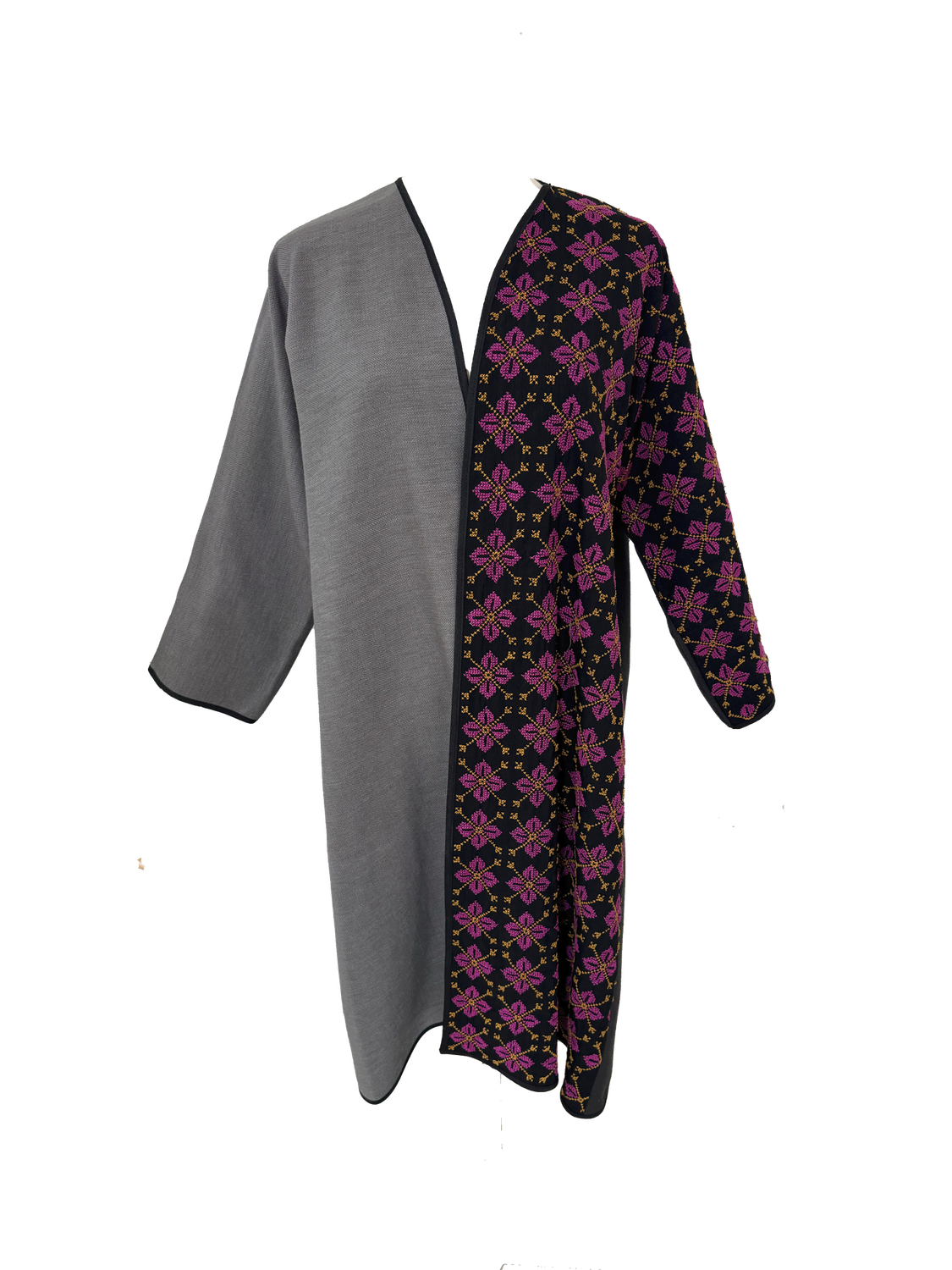 Nadia Dajani x UNHCR Pink and Yellow Hand Embroidered Abaya