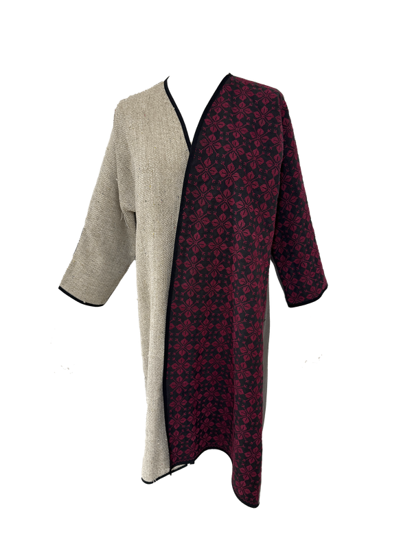 Nadia Dajani x UNHCR Dark Red Hand Embroidered Abaya