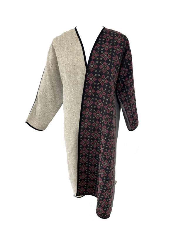 Nadia Dajani x UNHCR Pink and Cumin Hand Embroidered Abaya