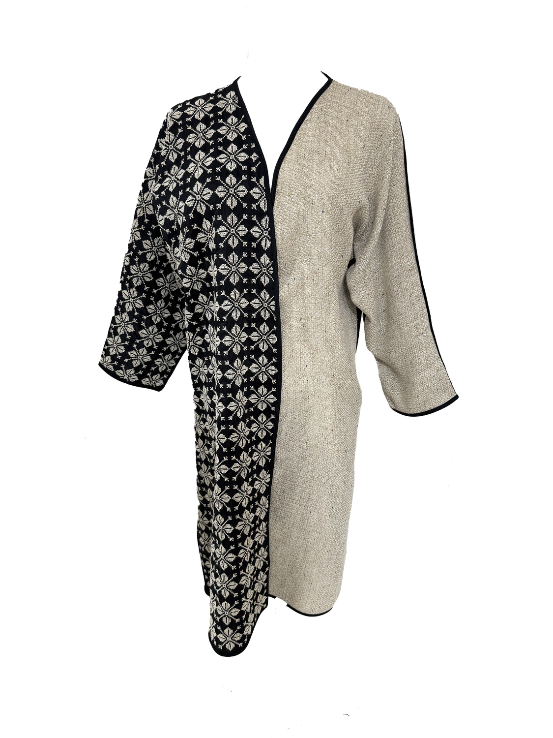 Nadia Dajani x UNHCR White and Beige Hand Embroidered Abaya