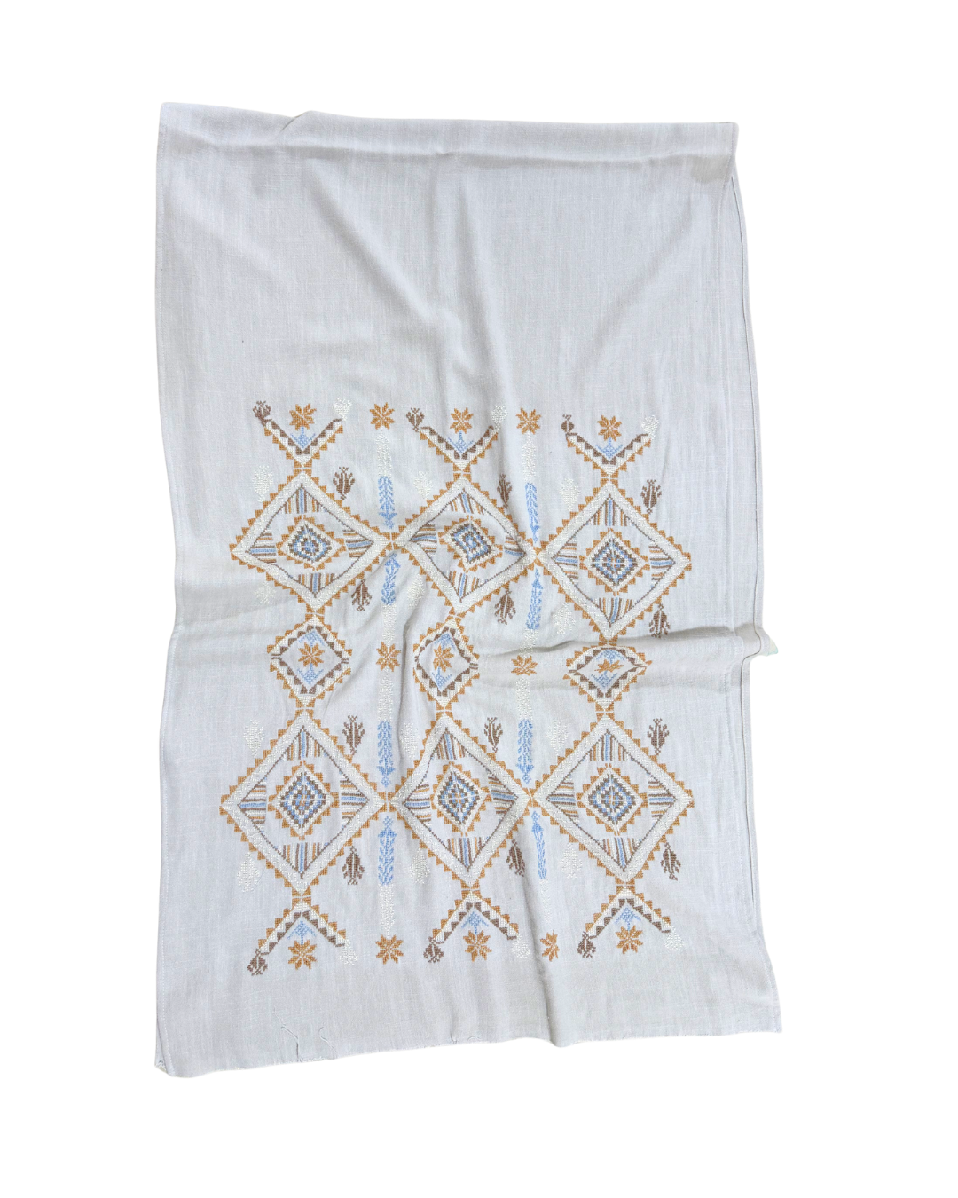Nadia Dajani x MAP Heavily Embroidered Scarf in White