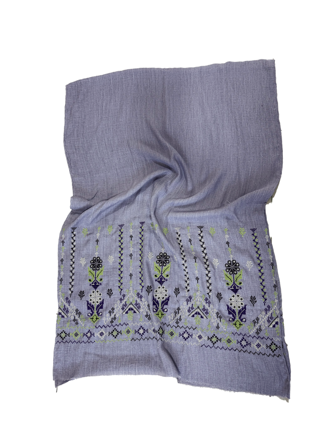 Nadia Dajani x MAP Embroidered Scarf in Lavender