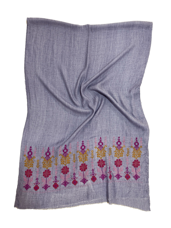 Nadia Dajani x MAP Embroidered Scarf in Lavender