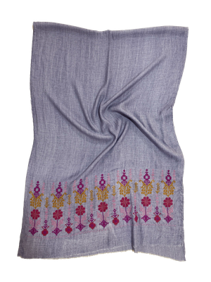 Nadia Dajani x MAP Embroidered Scarf in Lavender