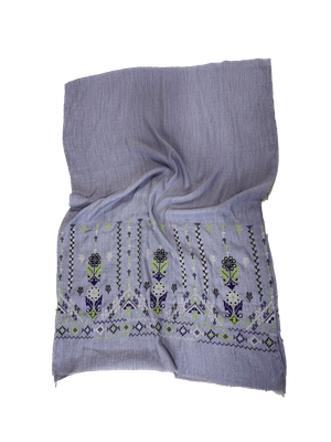 Nadia Dajani x MAP Embroidered Scarf in Lavender