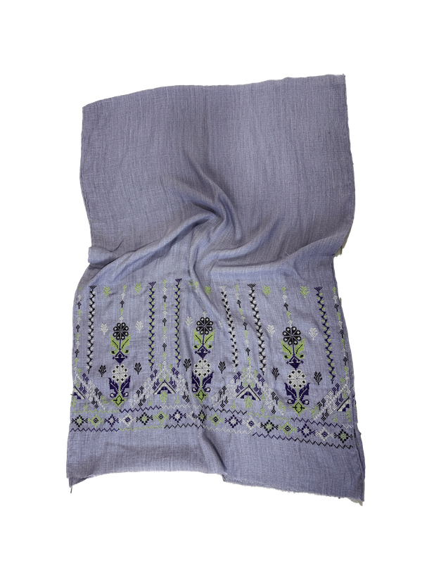 Nadia Dajani x MAP Embroidered Scarf in Lavender