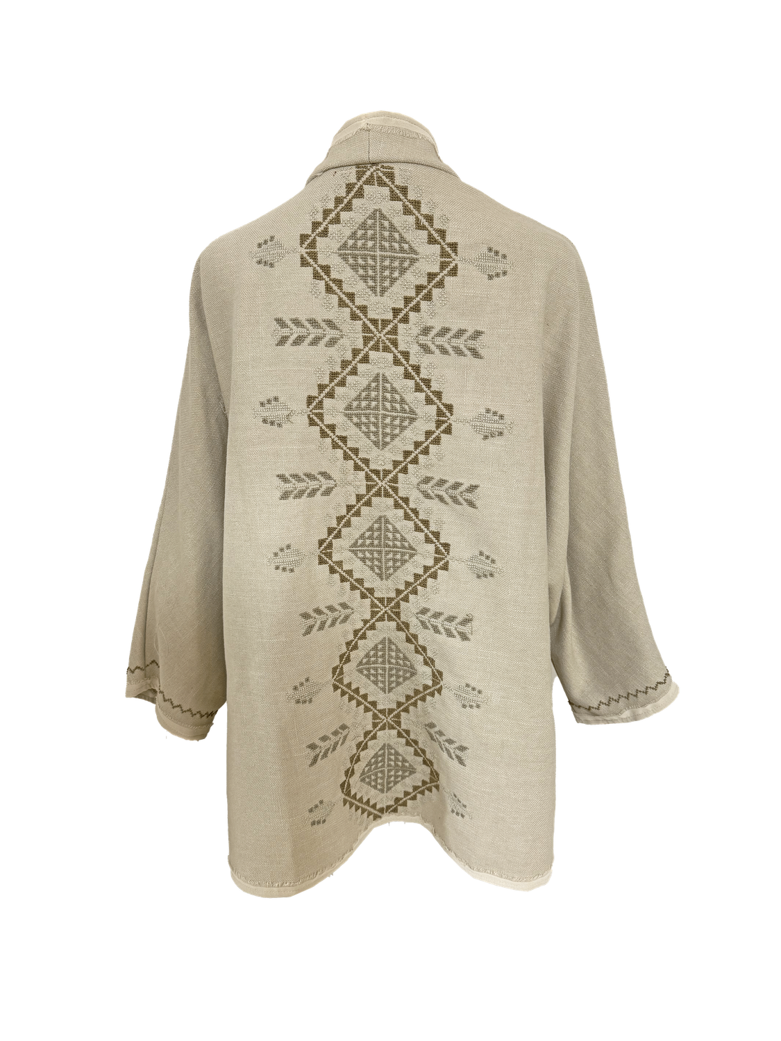 Nadia Dajani x MAP Geometry Hand Embroidered Beige Round Jacket