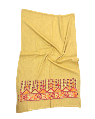 Medium Embroidered Yellow Scarf