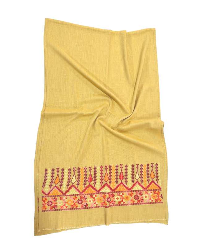 Medium Embroidered Yellow Scarf