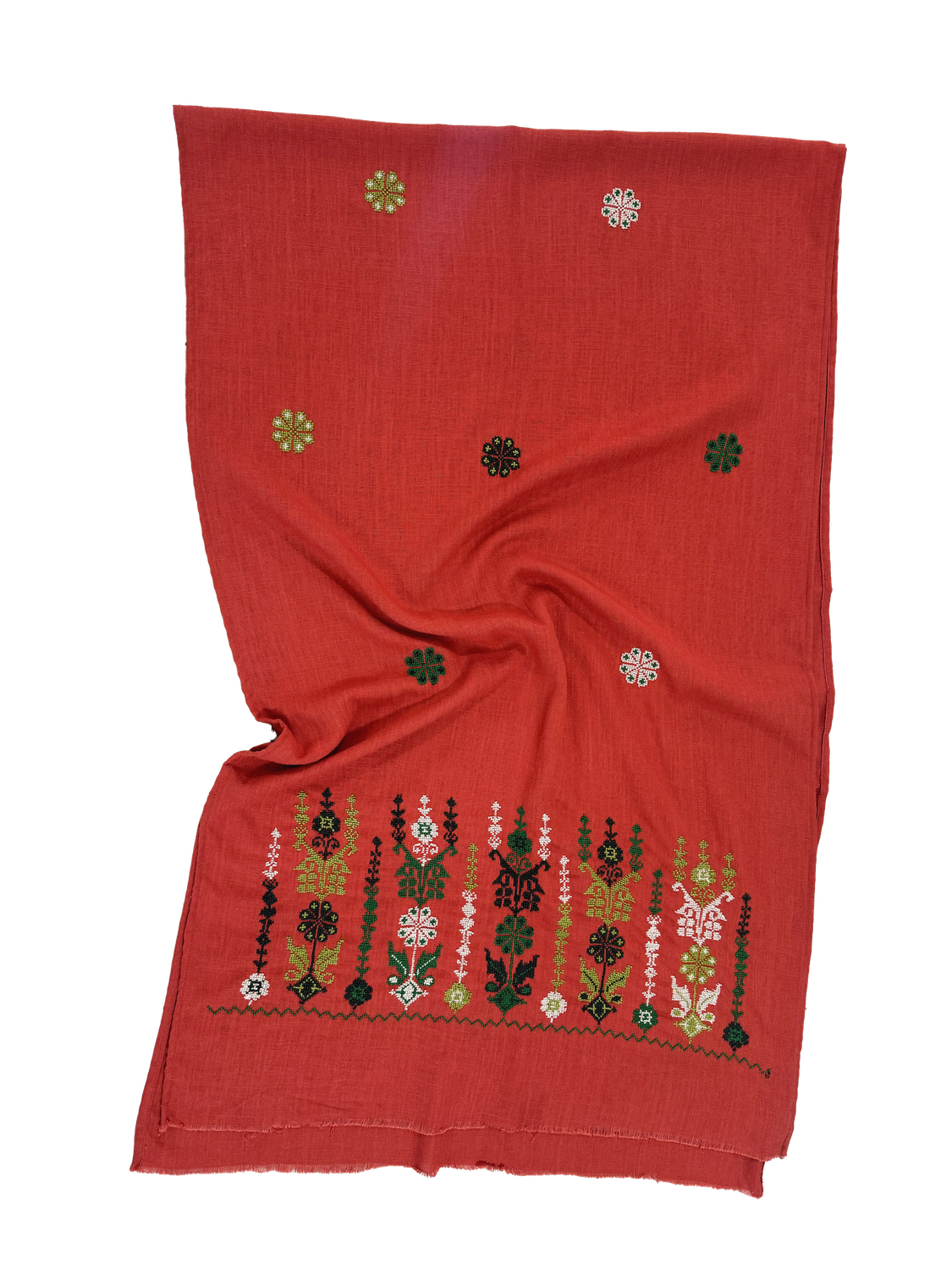 Medium Embroidered Orange Scarf