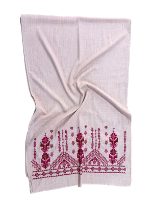 Medium Embroidered Light Pink Scarf