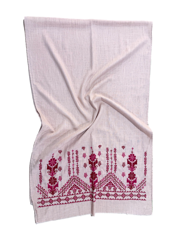 Medium Embroidered Light Pink Scarf