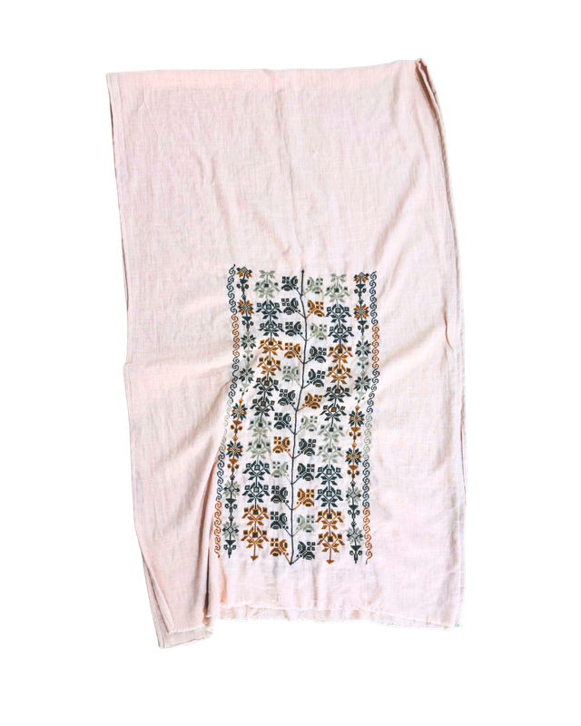 Medium Embroidered Light Pink Scarf