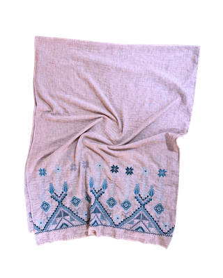 Medium Embroidered Light Pink Scarf