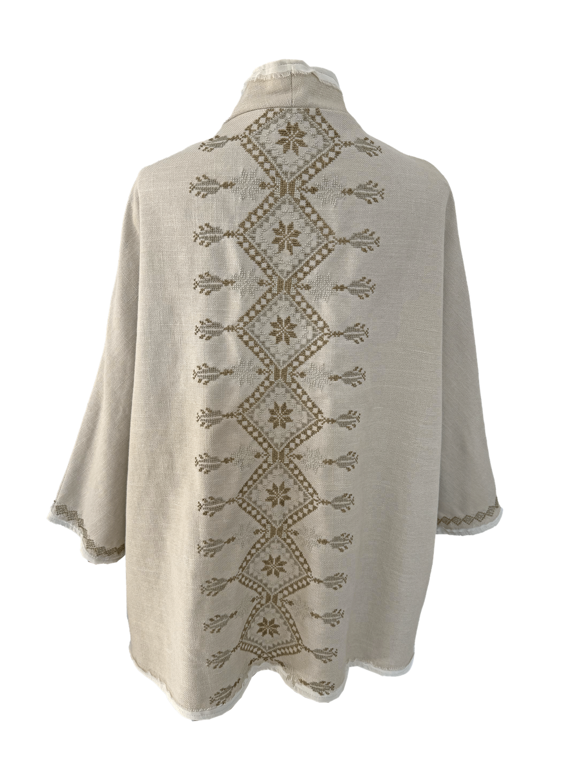 Nadia Dajani x MAP Monochrome Hand Embroidered Beige Round Jacket