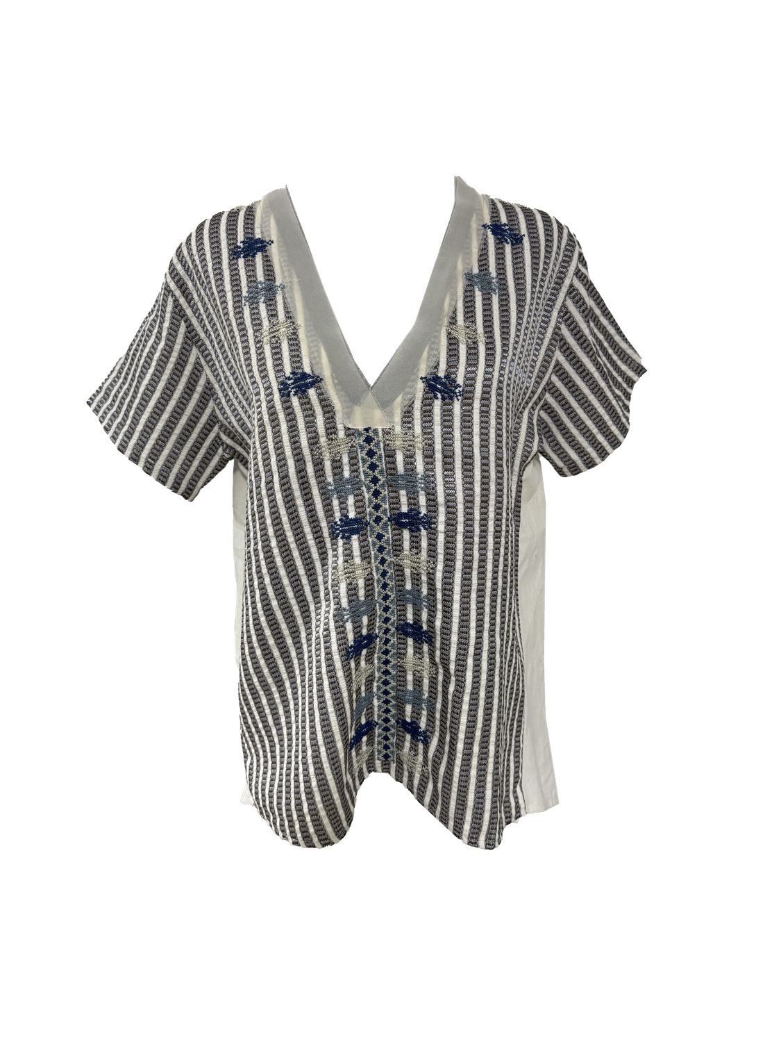 Nadia Dajani x MAP Hand Embroidered Saya Shirt in Black and White