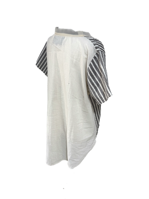 Nadia Dajani x MAP Hand Embroidered Saya Shirt in Black and White