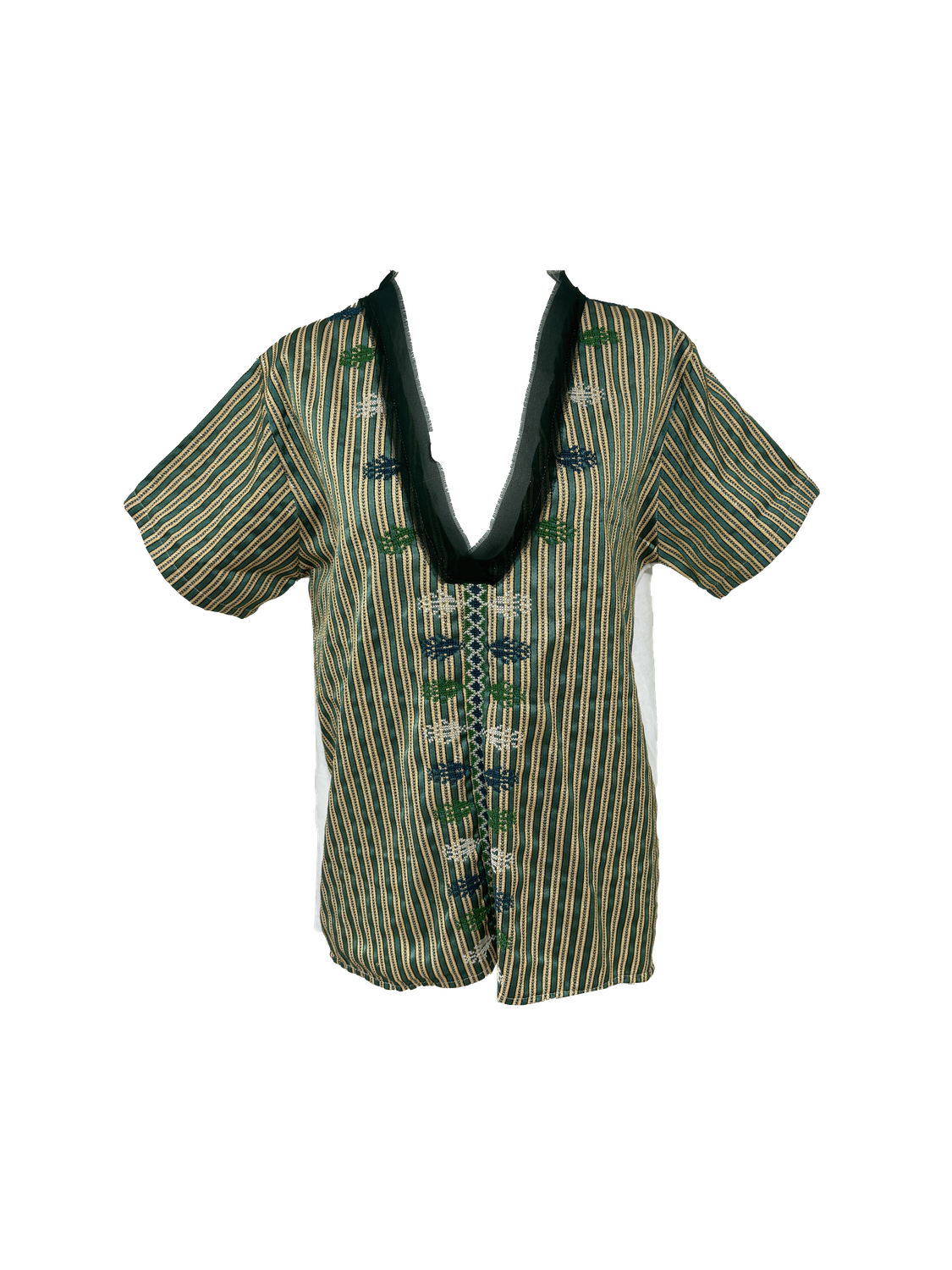 Nadia Dajani x MAP Hand Embroidered Saya Shirt in Green