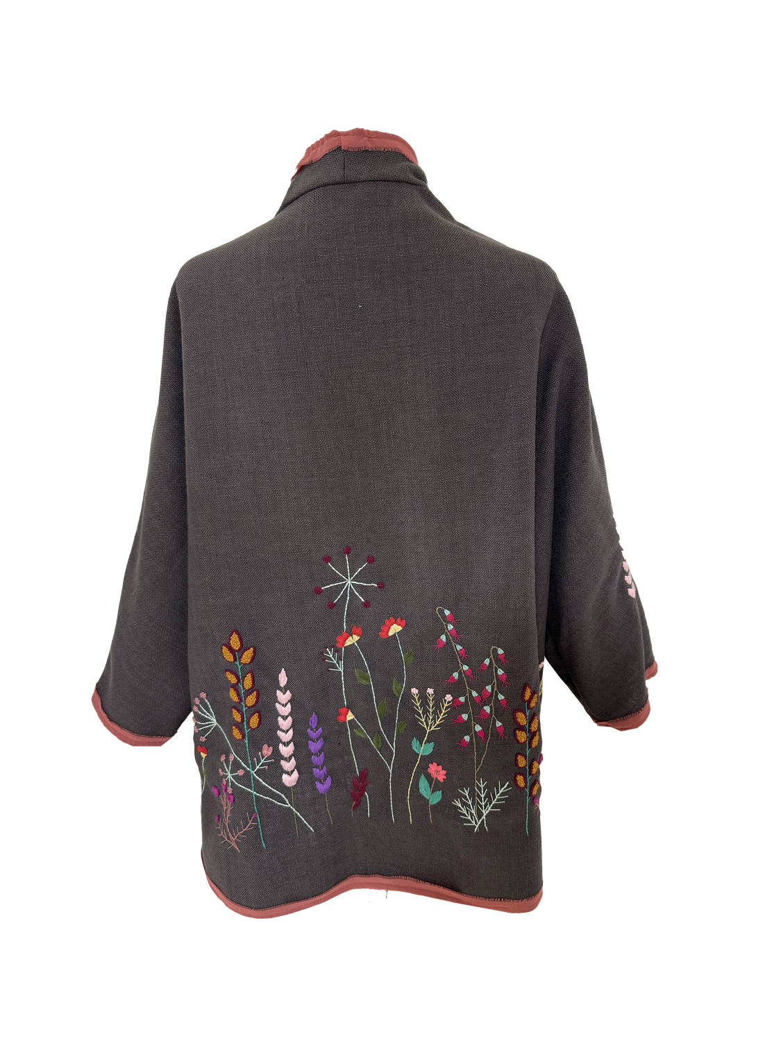 Nadia Dajani x UNHCR Floral Round Jacket in Brown