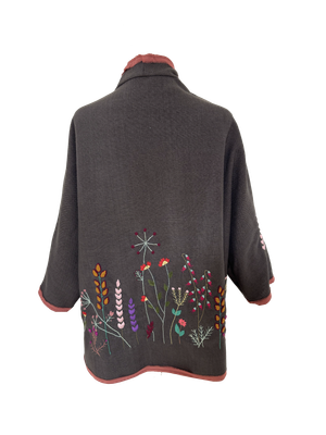 Nadia Dajani x UNHCR Floral Round Jacket in Brown