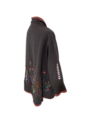 Nadia Dajani x UNHCR Floral Round Jacket in Brown