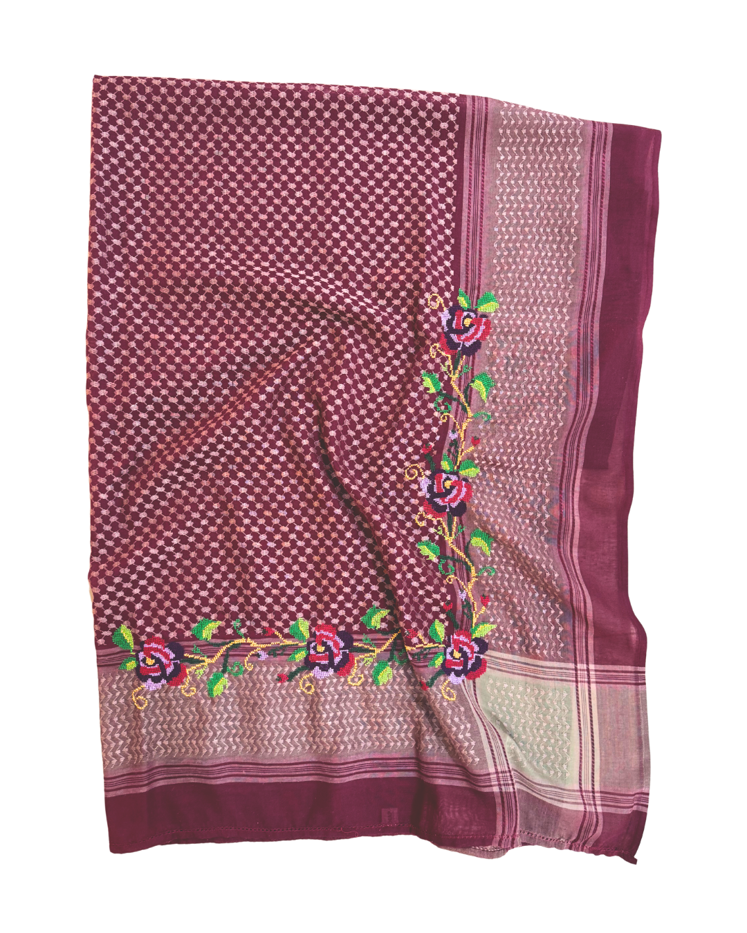 Nadia Dajani x MAP Embroidered Hatta in Burgundy
