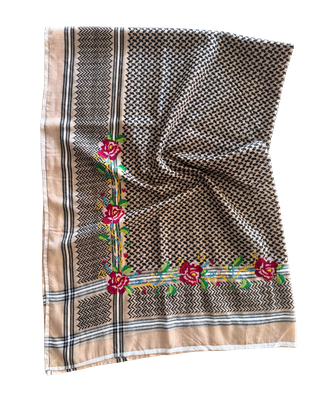 Nadia Dajani x Jerash Camp Embroidered Hatta in Beige