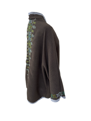 Nadia Dajani x MAP Green Hand Embroidered Brown Round Jacket