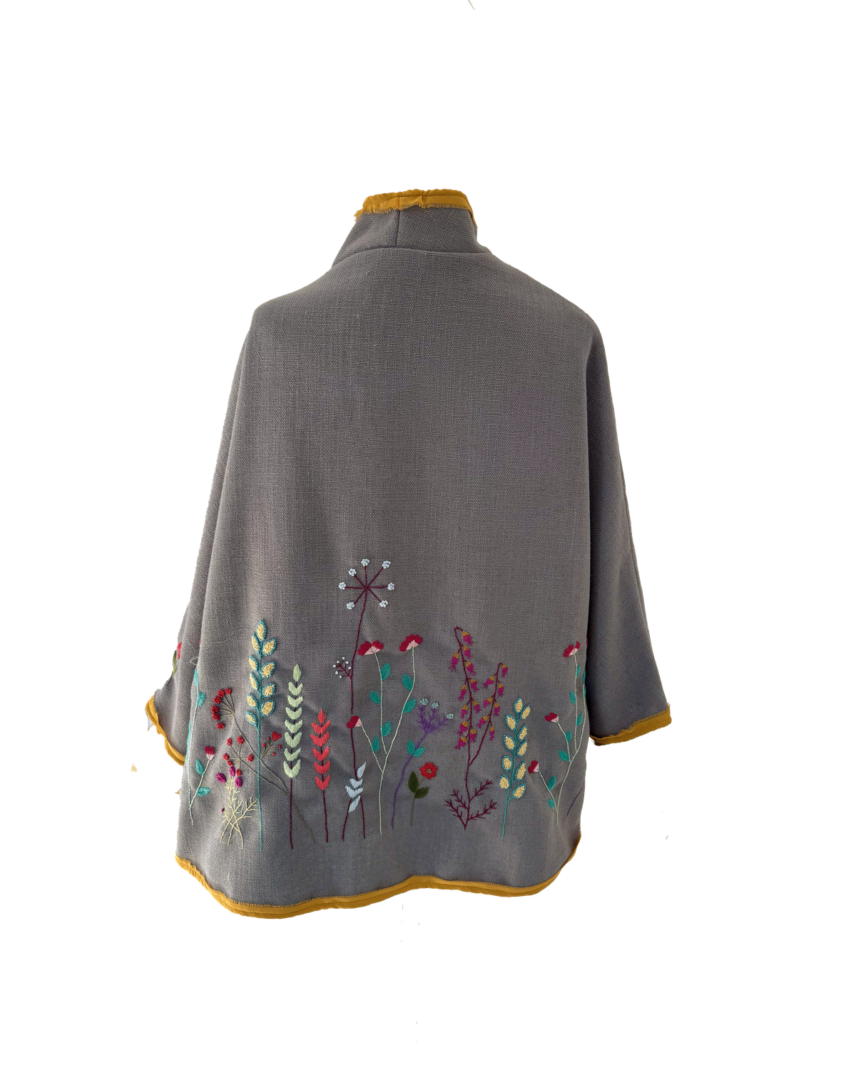 Nadia Dajani x UNHCR Floral Round Jacket in Light Grey