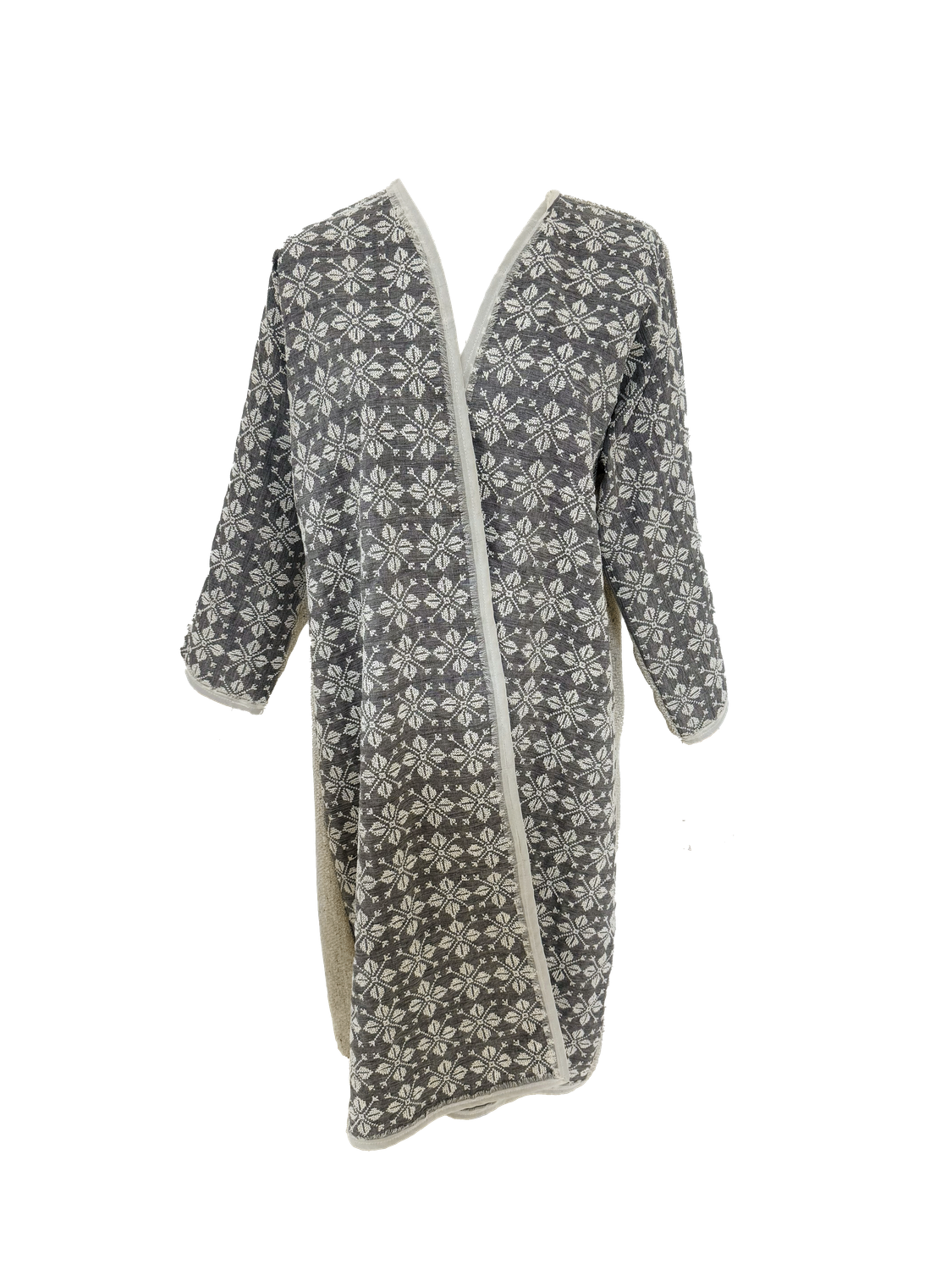 Nadia Dajani x UNHCR Grey and Beige Hand Embroidered Abaya