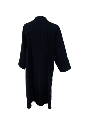 Nadia Dajani x UNHCR Grey, Black and White Hand Embroidered Abaya