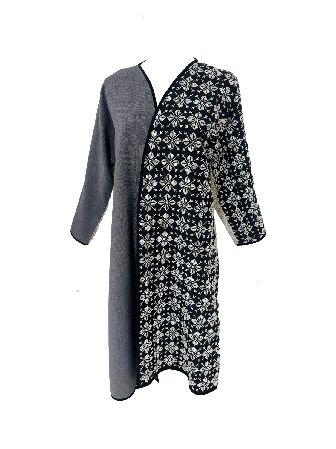 Nadia Dajani x UNHCR Black and White Hand Embroidered Abaya