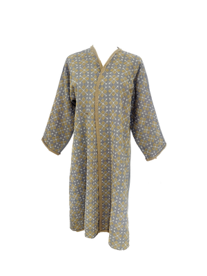Nadia Dajani x UNHCR Grey and Beige Heavily Hand Embroidered Abaya