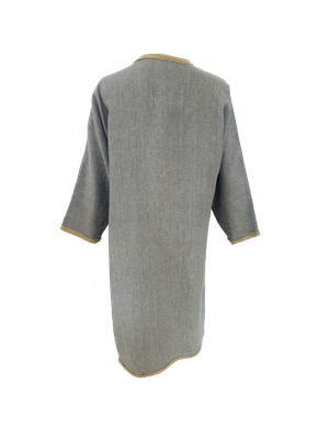 Nadia Dajani x UNHCR Grey and Beige Heavily Hand Embroidered Abaya