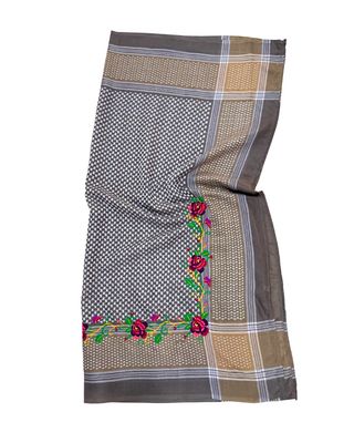Nadia Dajani x Jerash Camp Embroidered Hatta in Brown