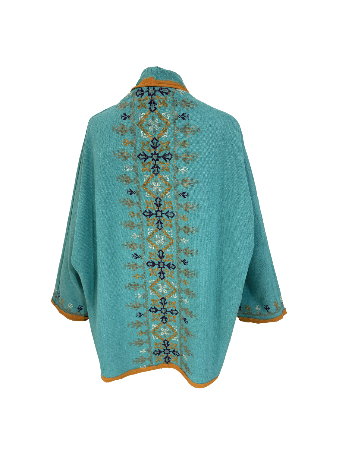 Nadia Dajani x MAP Hand Embroidered Turquoise Round Jacket