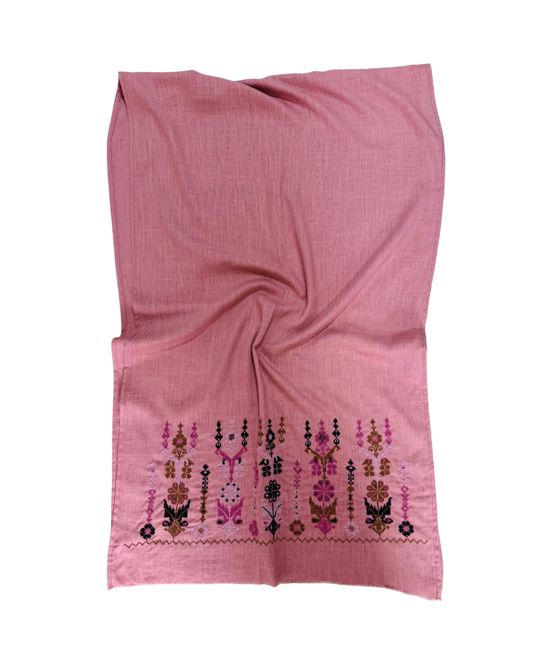 Medium Embroidered Pink Scarf