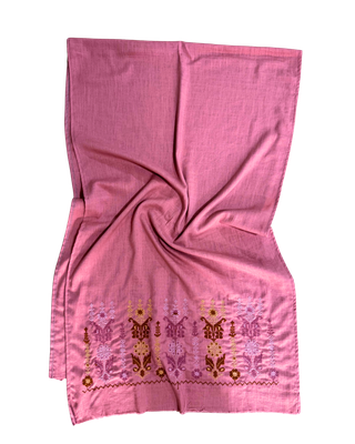 Medium Embroidered Pink Scarf