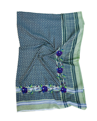 Nadia Dajani x Jerash Camp Embroidered Hatta in Green